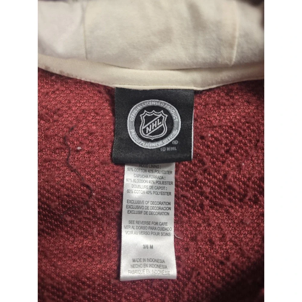 Colorado Avalanche Pajamas Infant Boys 3-6 Months Red NHL Hockey Hooded Fleece